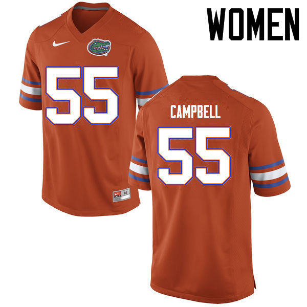 Women Florida Gators #55 Kyree Campbell College Football Jerseys Sale-Orange